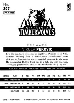 2013-14 Hoops #207 Nikola Pekovic Back