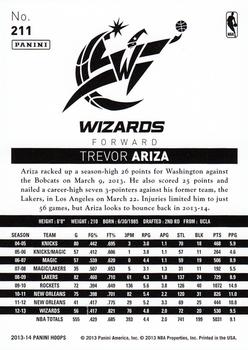 2013-14 Hoops #211 Trevor Ariza Back