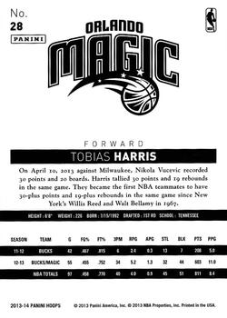 2013-14 Hoops #28 Tobias Harris Back