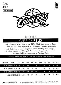 2013-14 Hoops #290 Carrick Felix Back