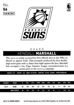 2013-14 Hoops #56 Kendall Marshall Back