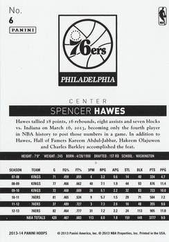 2013-14 Hoops #6 Spencer Hawes Back