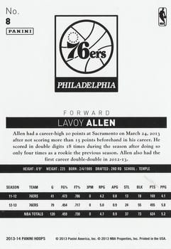 2013-14 Hoops #8 Lavoy Allen Back