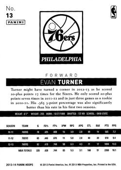 2013-14 Hoops #13 Evan Turner Back