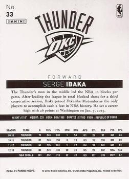 2013-14 Hoops #33 Serge Ibaka Back