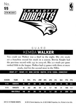 2013-14 Hoops #55 Kemba Walker Back