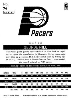 2013-14 Hoops #74 George Hill Back