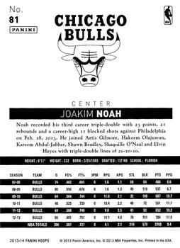 2013-14 Hoops #81 Joakim Noah Back