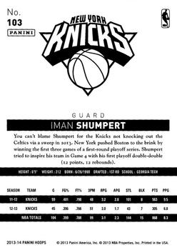 2013-14 Hoops #103 Iman Shumpert Back