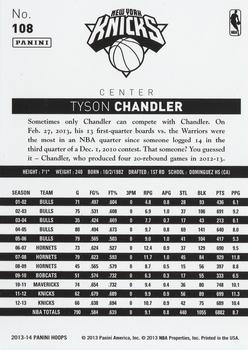 2013-14 Hoops #108 Tyson Chandler Back