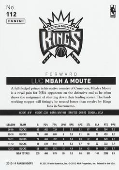 2013-14 Hoops #112 Luc Mbah a Moute Back