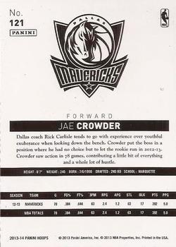 2013-14 Hoops #121 Jae Crowder Back
