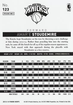 2013-14 Hoops #123 Amare Stoudemire Back
