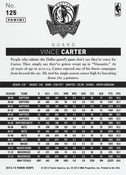 2013-14 Hoops #125 Vince Carter Back