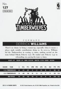 2013-14 Hoops #127 Derrick Williams Back