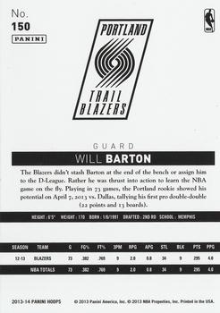 2013-14 Hoops #150 Will Barton Back
