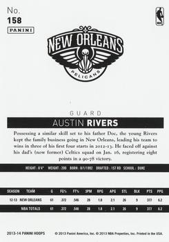 2013-14 Hoops #158 Austin Rivers Back