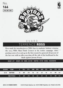 2013-14 Hoops #166 Terrence Ross Back