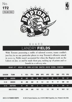 2013-14 Hoops #172 Landry Fields Back