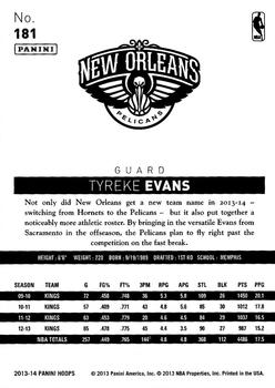 2013-14 Hoops #181 Tyreke Evans Back