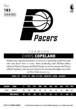 2013-14 Hoops #183 Chris Copeland Back