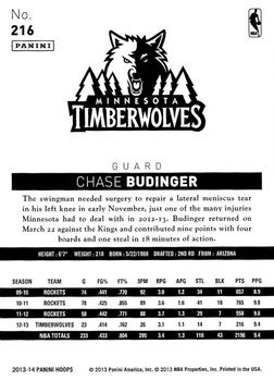 2013-14 Hoops #216 Chase Budinger Back