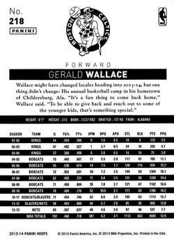 2013-14 Hoops #218 Gerald Wallace Back