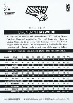 2013-14 Hoops #219 Brendan Haywood Back