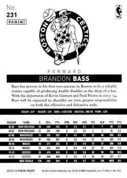 2013-14 Hoops #231 Brandon Bass Back