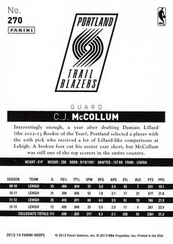 2013-14 Hoops #270 C.J. McCollum Back