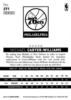 2013-14 Hoops #271 Michael Carter-Williams Back