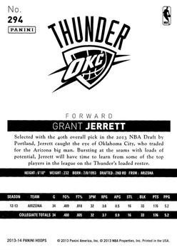 2013-14 Hoops #294 Grant Jerrett Back