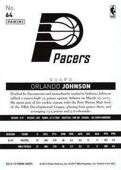 2013-14 Hoops #64 Orlando Johnson Back