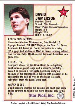 1990 Star Pics #16 Dave Jamerson Back