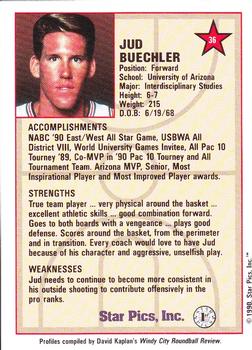 1990 Star Pics #36 Jud Buechler Back