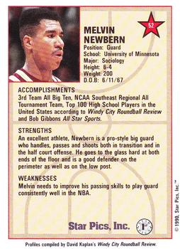 1990 Star Pics #52 Melvin Newbern Back