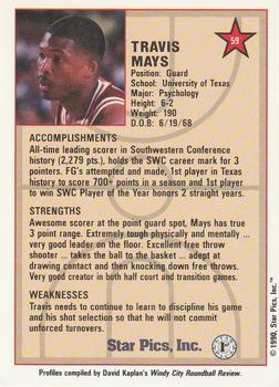 1990 Star Pics #59 Travis Mays Back