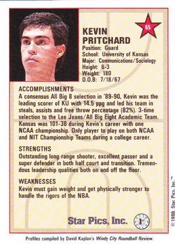 1990 Star Pics #65 Kevin Pritchard Back