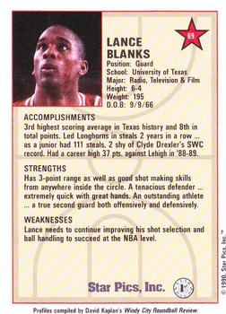 1990 Star Pics #69 Lance Blanks Back