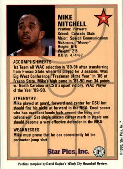 1990 Star Pics - Medallion #19 Mike Mitchell Back