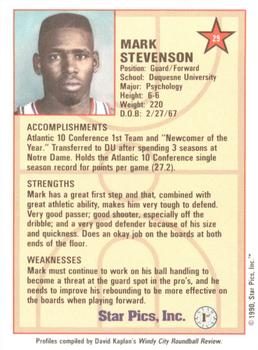 1990 Star Pics - Medallion #29 Mark Stevenson Back