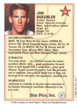 1990 Star Pics - Medallion #36 Jud Buechler Back