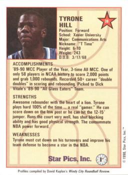 1990 Star Pics - Medallion #38 Tyrone Hill Back