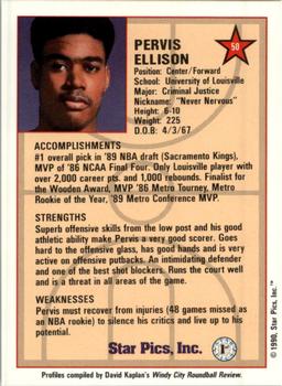 1990 Star Pics - Medallion #50 Pervis Ellison Back
