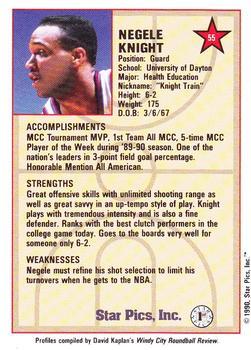 1990 Star Pics - Medallion #55 Negele Knight Back
