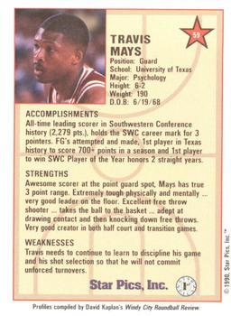 1990 Star Pics - Medallion #59 Travis Mays Back