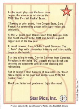 1990 Star Pics - Medallion #60 All-Rookie Team Back