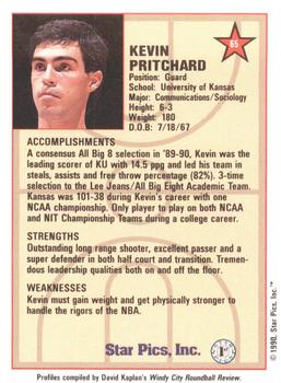 1990 Star Pics - Medallion #65 Kevin Pritchard Back
