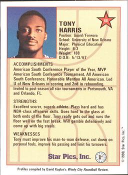 1990 Star Pics - Medallion #68 Tony Harris Back