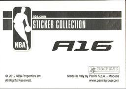 2012-13 Panini Stickers #A16 Charlotte Bobcats Logo Back